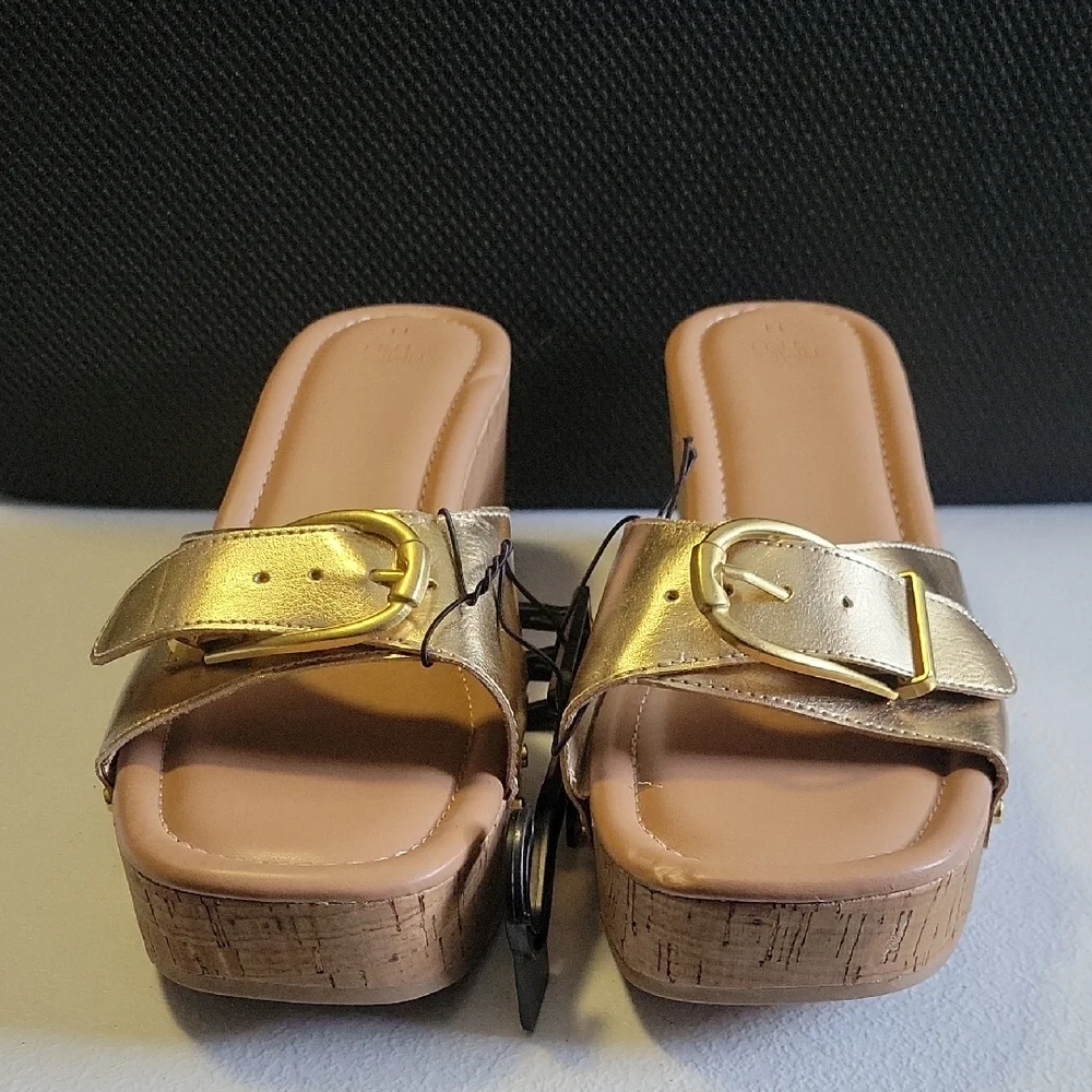 Gold Platform Sandals New